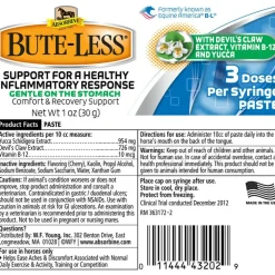 Absorbine Bute-Less Comfort & Recovery Supplement Paste for Horses (3 doses)