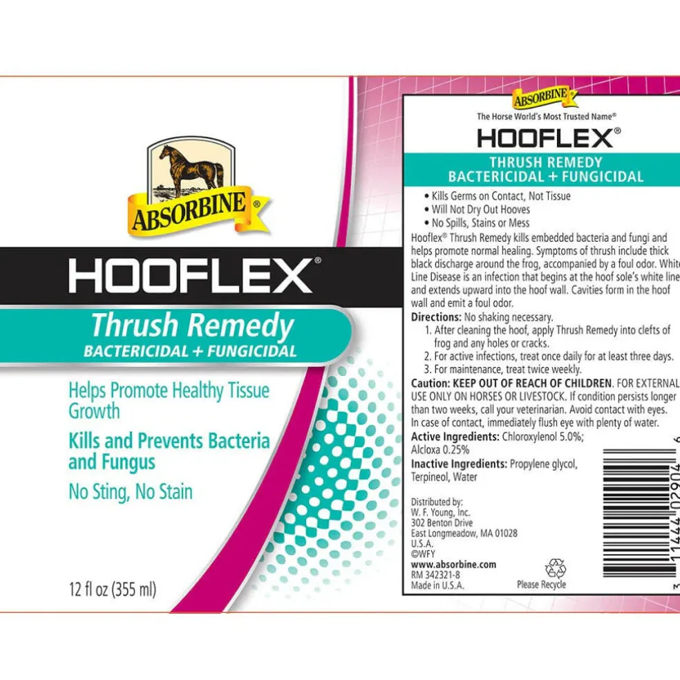 Absorbine Hooflex Bactericidal & Fungicidal Thrush Remedy for Horses 12 oz