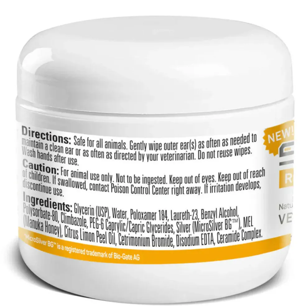 Absorbine Silver Honey Rapid Ear Care Vet Strength Pet Wipes