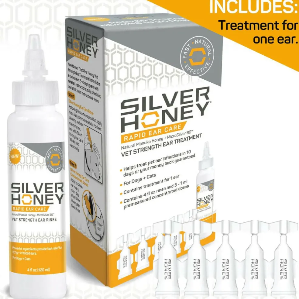 Absorbine Silver Honey Rapid Vet Strength Ear Care Treatment for Dogs and Cats