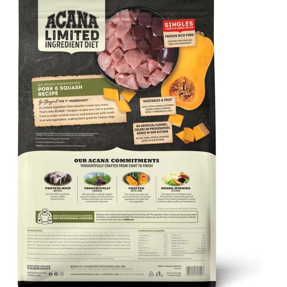 ACANA Singles Limited Ingredient Pork & Squash Grain-Free High-Protein Dry Dog Food
