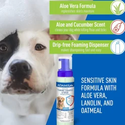Adams Plus Flea & Tick Foaming Shampoo & Wash for Dogs & Puppies (10 oz)