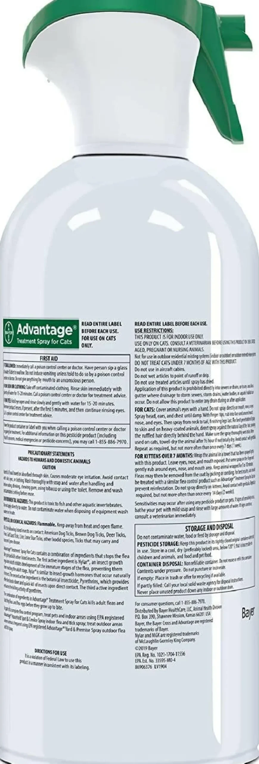 Advantage Flea Treatment Spray for Cats (8 oz)