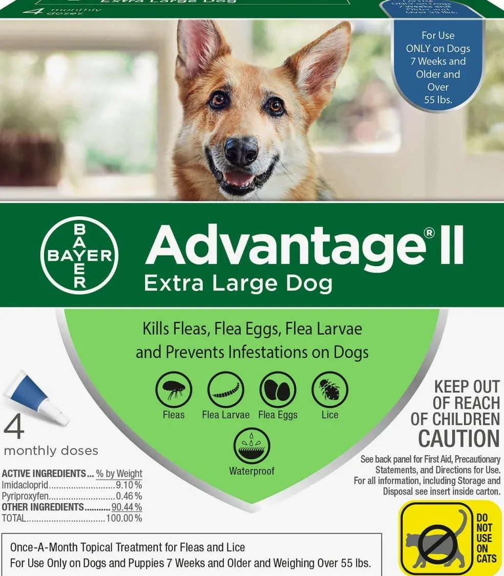 Advantage II Flea Control for Extra Large Dogs (Over 55 lbs) Blue Box
