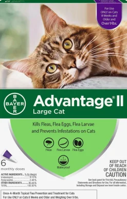 Advantage II Flea Control for Large Cats (Over 9 lbs) Purple Box