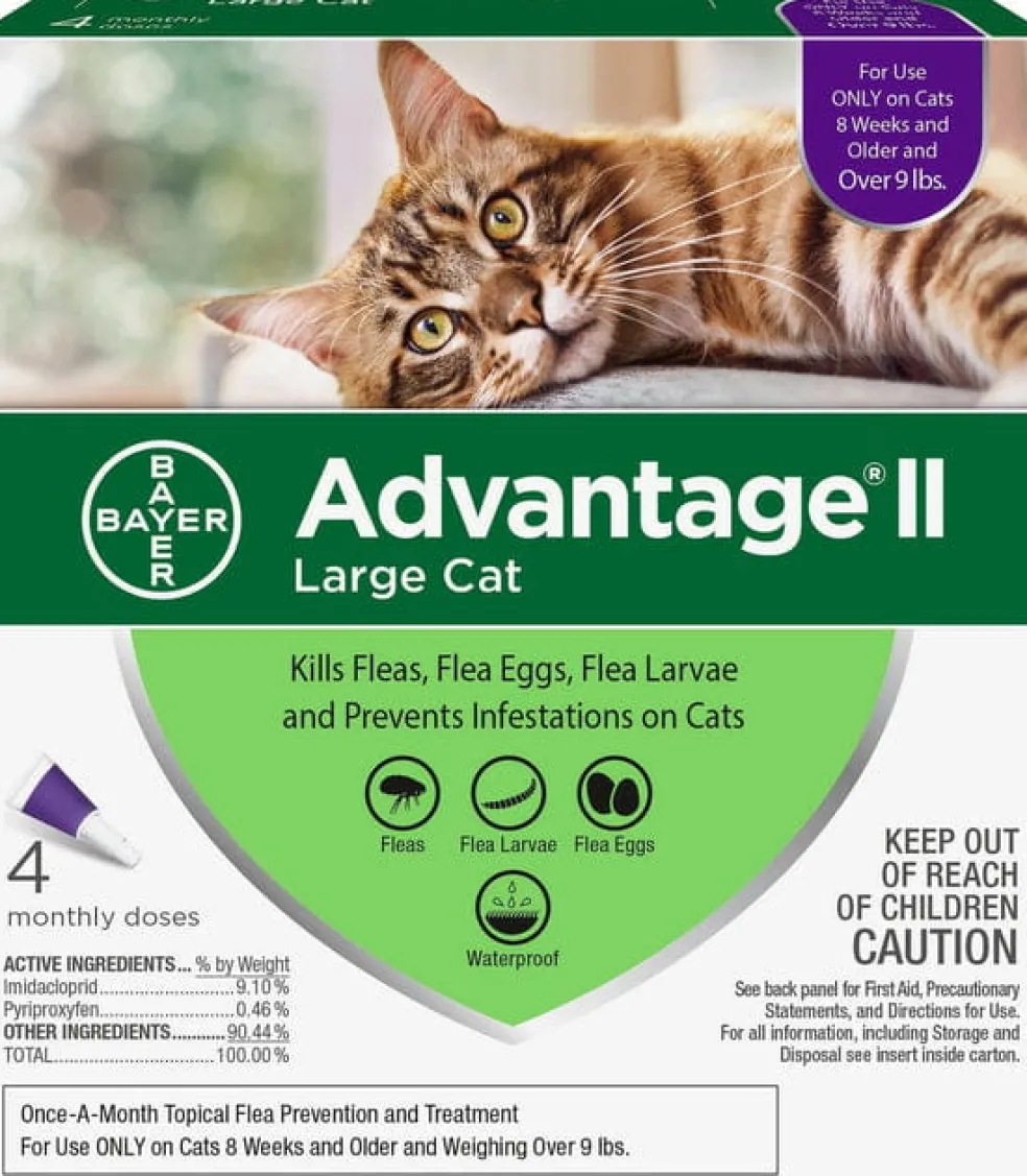 Advantage II Flea Control for Large Cats (Over 9 lbs) Purple Box