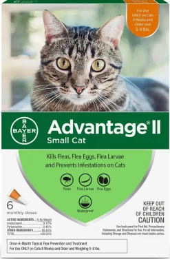 Advantage II Flea Control for Small Cats (5-9 lbs) Orange Box