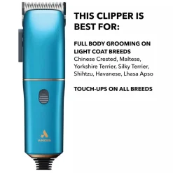 Andis Easy Clip Dog, Cat & Small Pet Corded Clipper, Blue