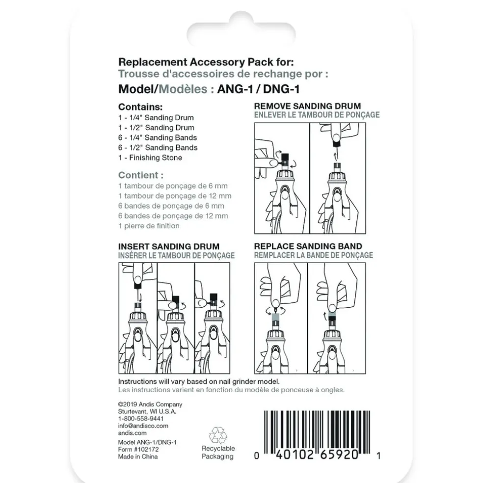 Andis Nail Grinder Replacement Accessory Pack, ANG1, DNG1