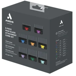 Andis 8-Piece Wide Blade Attachment Comb Set Color Coded