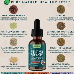 Animal Essentials Senior Support Herbal Tonic to Maintain Optimal Health for Dogs & Cats