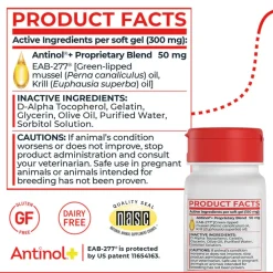 Antinol+ Plus Enhanced Daily Joint and Mobility Support for Cats, 30 Soft Gels
