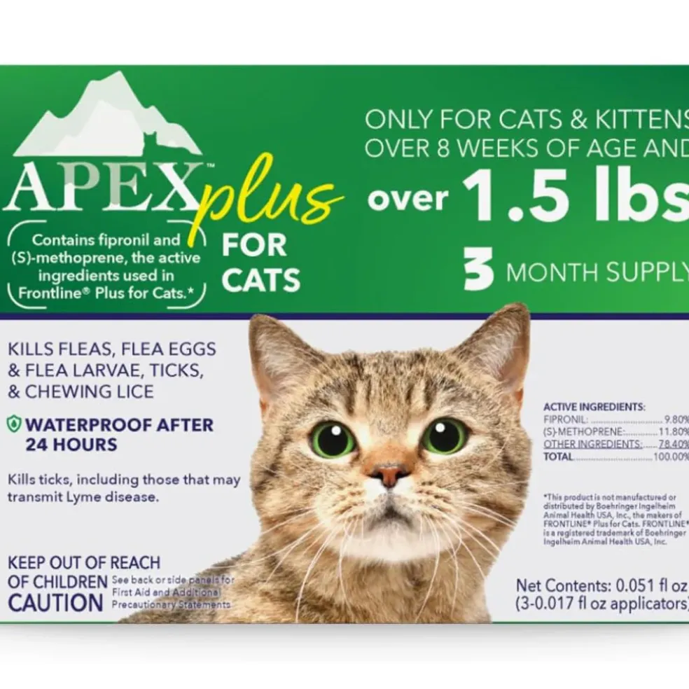 Apex Plus Topical Flea & Tick Prevention for Cats over 1.5 lbs (3 doses)