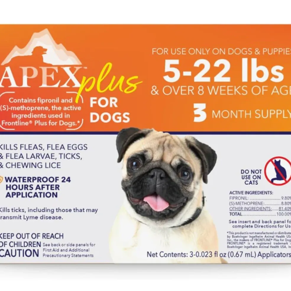 Apex Plus Topical Flea & Tick Prevention for Dogs, 5-22 lbs, 3 Doses