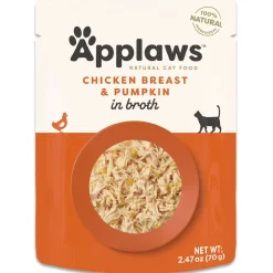 Applaws Chicken with Pumpkin Bits in Broth Wet Cat Food, 2.47-oz pouch, case of 12