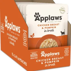 Applaws Chicken with Pumpkin Bits in Broth Wet Cat Food, 2.47-oz pouch, case of 12