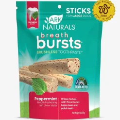 Ark Naturals Breath Bursts Brushless Toothpaste Peppermint Dental Sticks for Large Dogs (6 oz)