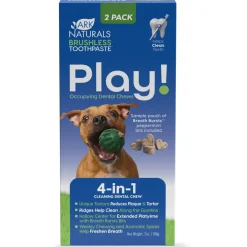 Ark Naturals Brushless Toothpaste Play Occupying Dental Chews 4-in-1 for Dogs, 2-count
