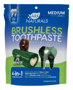 Ark Naturals 4-in-1 Brushless Toothpaste Chews for Medium Dental Dogs (18 oz)