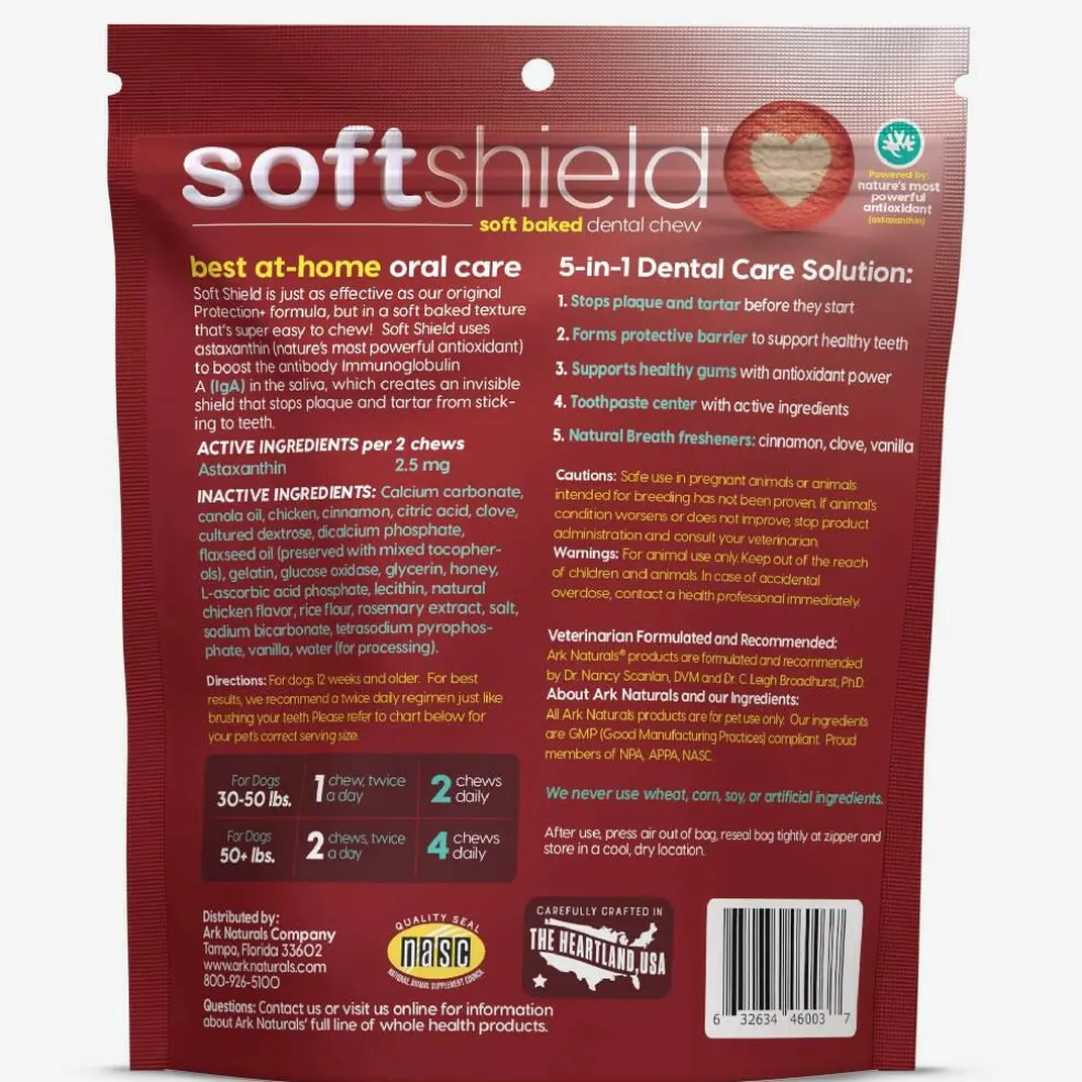 Ark Naturals 5-in-1 Soft Shield Protection+ Brushless Toothpaste Chews for Large Dogs (18 oz)