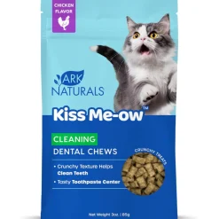 Ark Naturals Kiss Me-Ow Cleaning Dental Chews Crunchy Cat Treats, Chicken Flavor