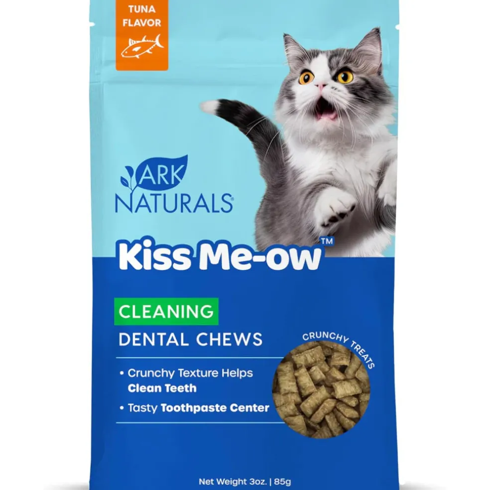 Ark Naturals Kiss Me-Ow Cleaning Dental Chews Crunchy Cat Treats, Tuna Flavor