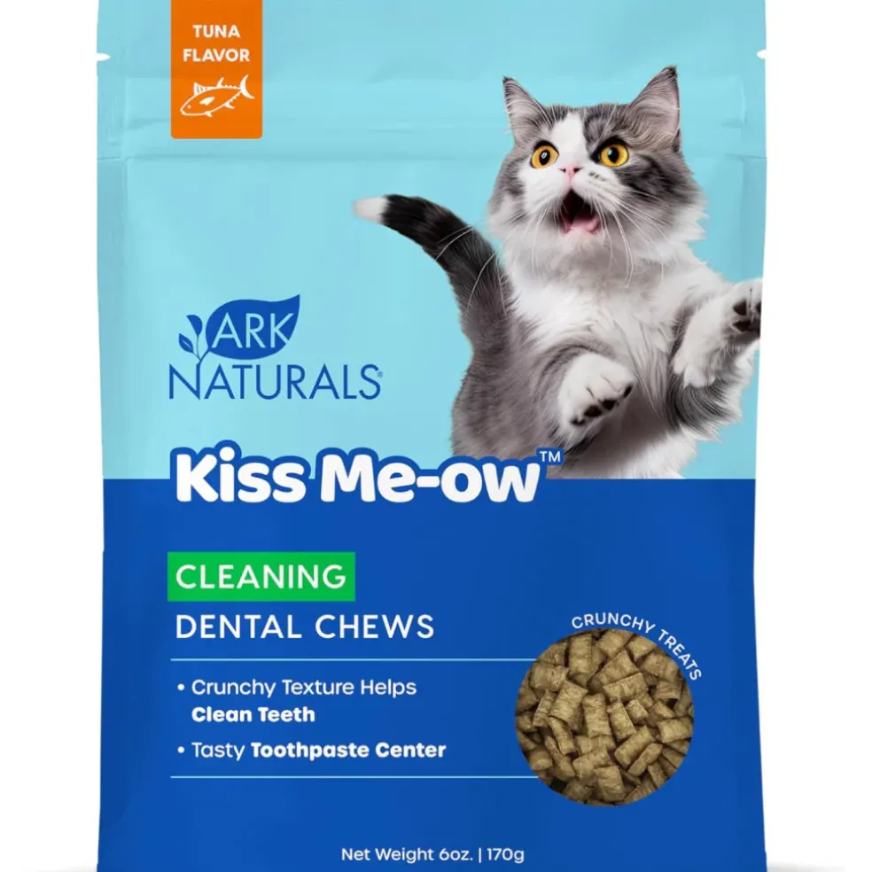 Ark Naturals Kiss Me-Ow Cleaning Dental Chews Crunchy Cat Treats, Tuna Flavor