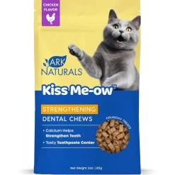 Ark Naturals Kiss Me-Ow Strengthening Dental Chews Crunchy Cat Treats, Chicken Flavor