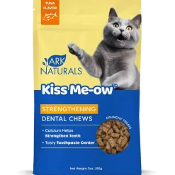 Ark Naturals Kiss Me-Ow Strengthening Dental Chews Crunchy Cat Treats, Tuna Flavor