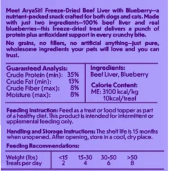 Arya Sit Freeze-Dried Beef Liver with Blueberry for Dogs & Cats