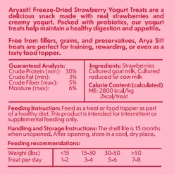 Arya Sit Freeze-Dried Strawberry Yogurt Treats for Dogs & Cats