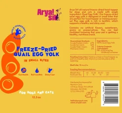 Arya Sit Freeze-Dried Treats Quail Egg Yolk in Small Bites for Dogs & Cats