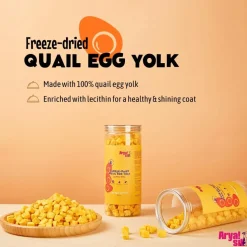 Arya Sit Freeze-Dried Treats Quail Egg Yolk in Small Bites for Dogs & Cats