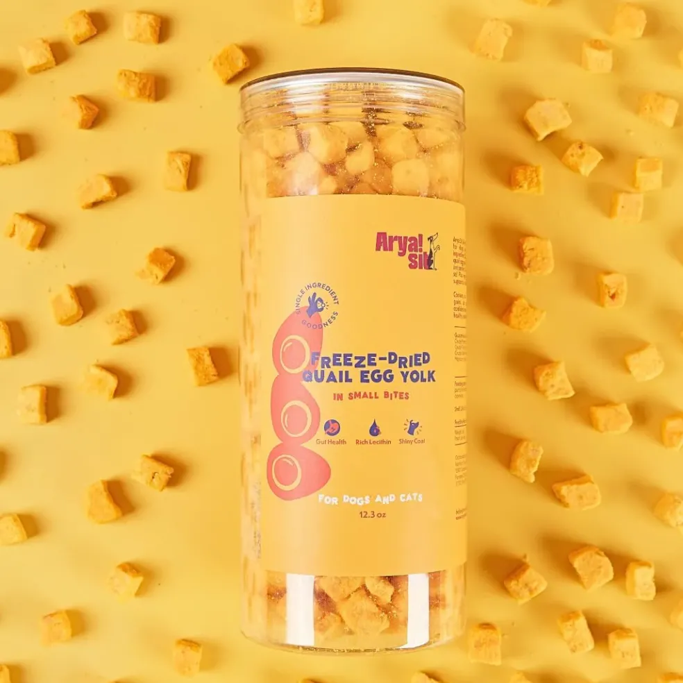 Arya Sit Freeze-Dried Treats Quail Egg Yolk in Small Bites for Dogs & Cats