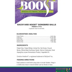 Backyard Boost Songbird Balls Enhanced Prebiotic Bird Treats (6 balls)