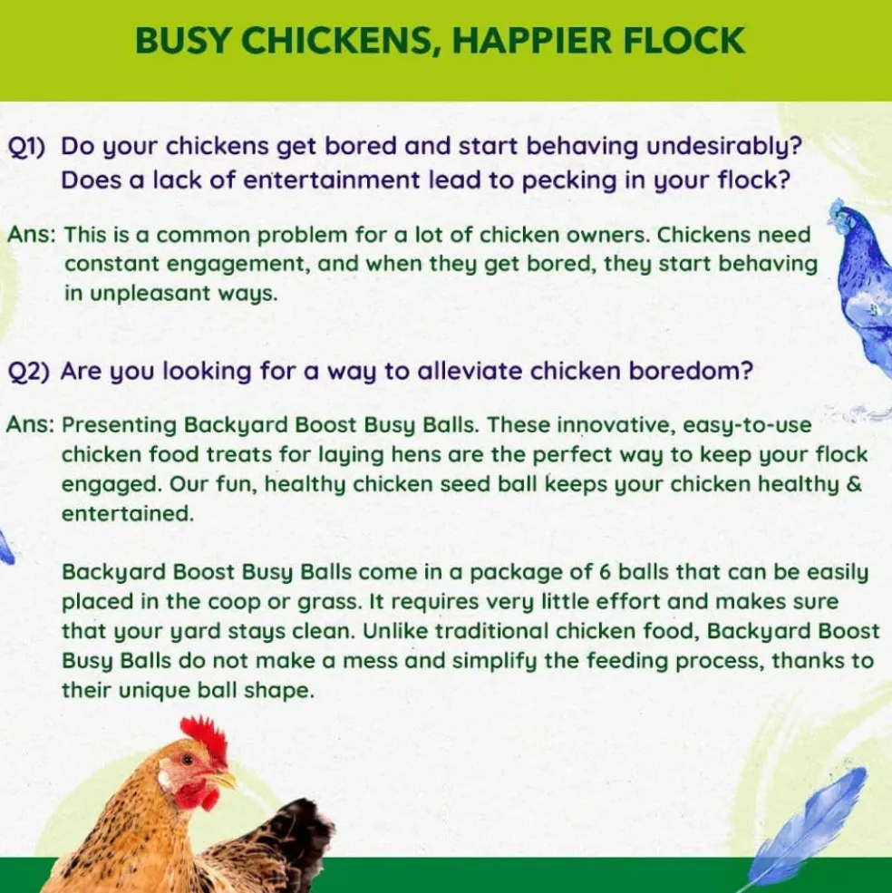 Backyard Boot Busy Balls For Digestion and Gut Health for Chickens (6 balls)