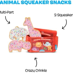 BARK Animal Squeakers Snacks Multi-Part Squeaky Plush Dog Toy- X-Small/Small