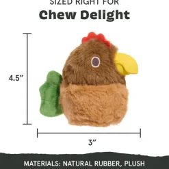 BARK Fowl Play 2-in-1 Plush Exterior with Tough Center Treat Dispensing Dog Chew Toy