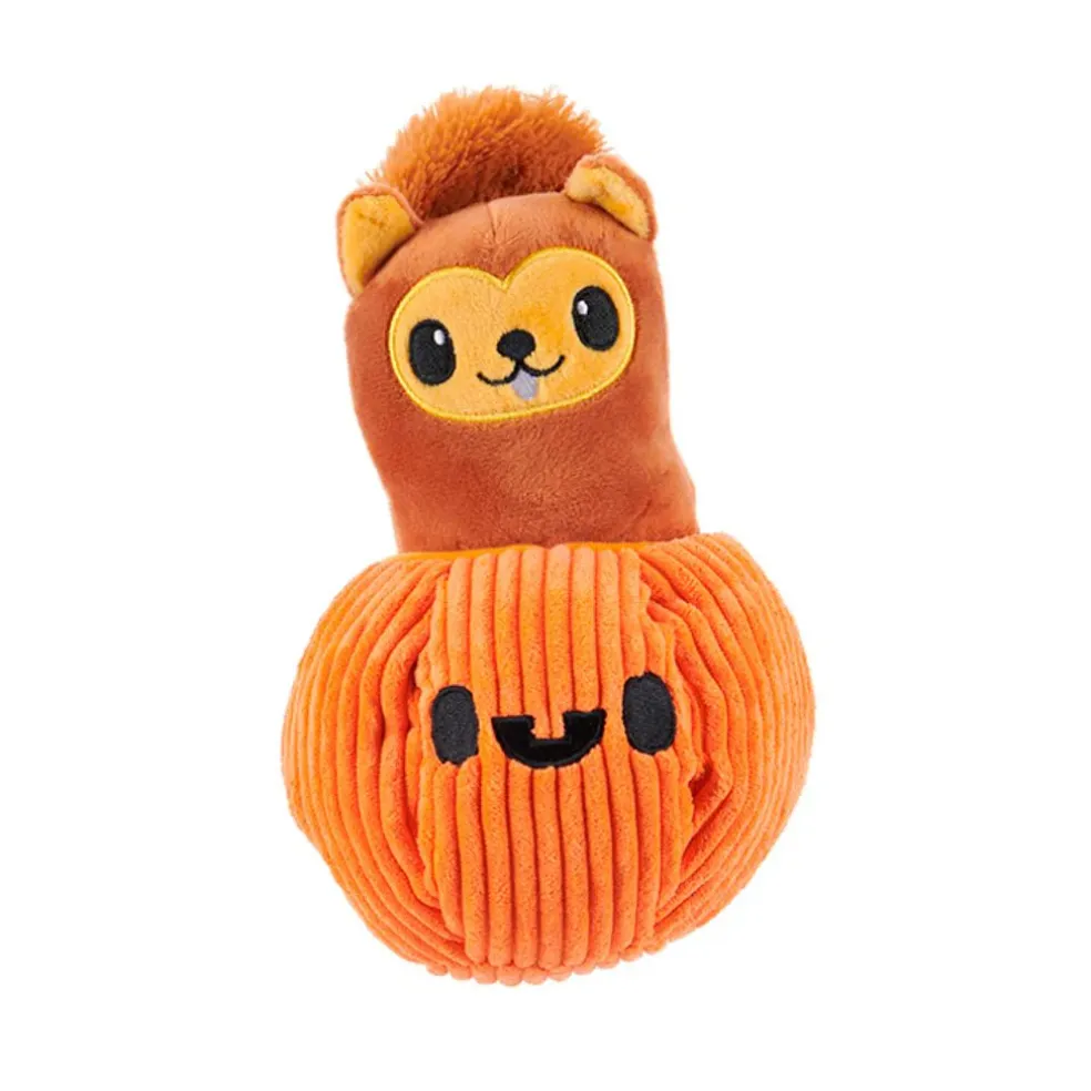 Bark Squirrel O' Lantern Plush Toy For Dogs (Small)