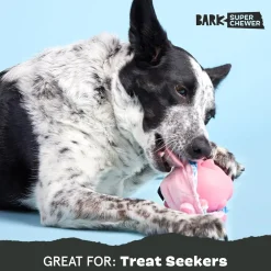 BARK Super Chewer Hambone 2-in-1 Plush Exterior with Tough Center Treat Dispensing Dog Chew Toy