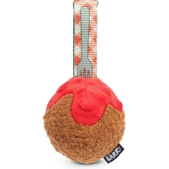 BARK Super Chewer Squeaky Meat-a-Ball Beef Scented Rip & Reveal Squeaky Tough Dog Chew Toy