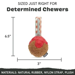 BARK Super Chewer Squeaky Meat-a-Ball Beef Scented Rip & Reveal Squeaky Tough Dog Chew Toy