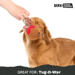 BARK Super Chewer Squeaky Meat-a-Ball Beef Scented Rip & Reveal Squeaky Tough Dog Chew Toy