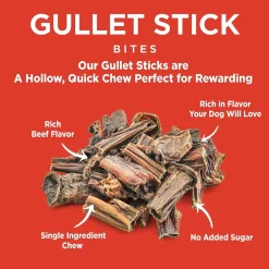 Barkworthies Beef Gullet Stick Bites Dog Chews (1.5 lb)