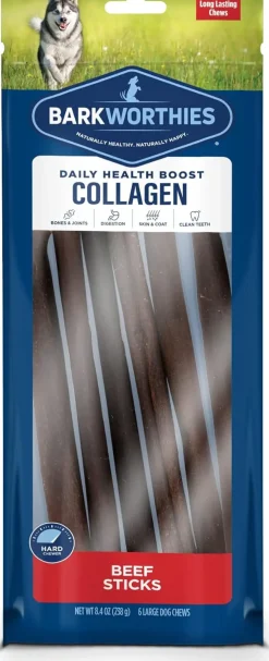 Barkworthies Collagen Beef Stick Chews for Dogs