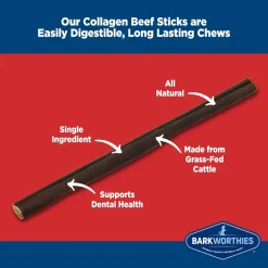 Barkworthies Collagen Beef Stick Chews for Dogs