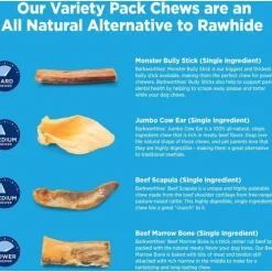 Barkworthies Large Breed Variety Pack Chews For Dog, 4 chews