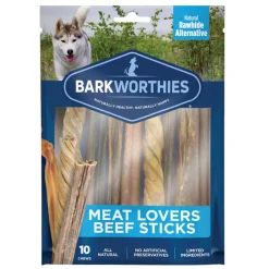 Barkworthies Meat Lovers Beef Sticks Variety Pack Treats For Dogs (10 chews)