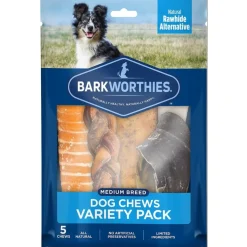 Barkworthies Medium Breed Variety Pack Dog Chews Treats for Dogs (5 chews)