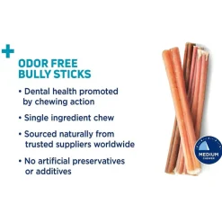 Barkworthies Odor-Free American Bully Sticks Treats For Dogs 12", 1ct